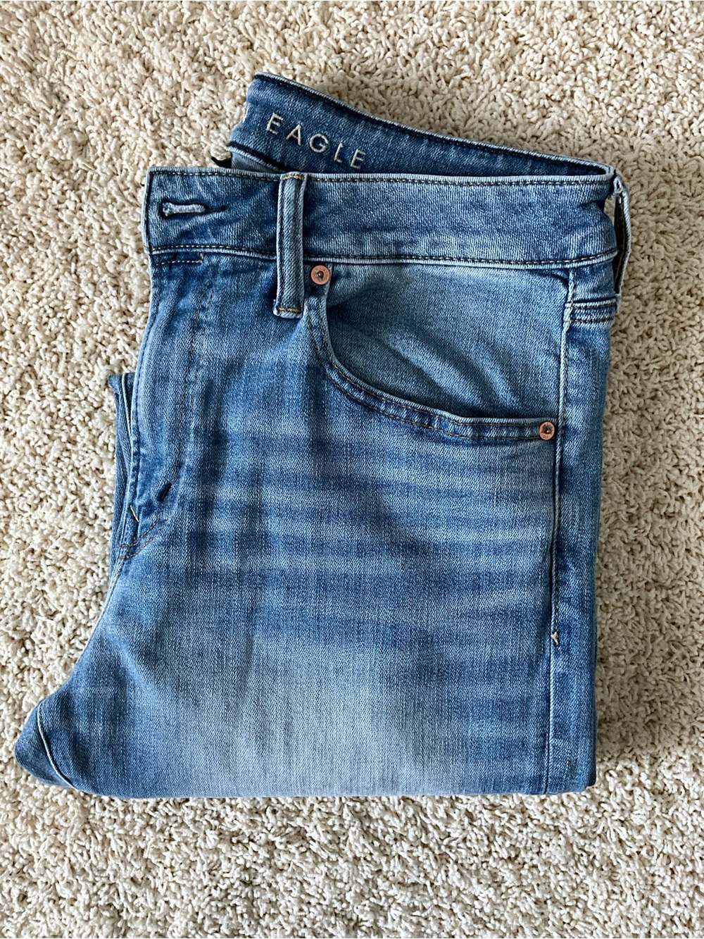American Eagle Outfitters Medium-Dark Blue Denim Jeans